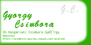 gyorgy csimbora business card